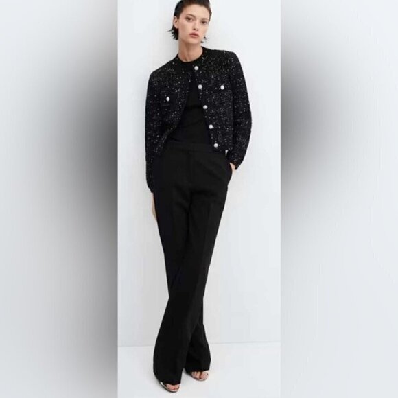 Mango - Ladies, Tweed Cardigan with Jewel Button - Black. Size: S. NWT - Picture 12 of 16